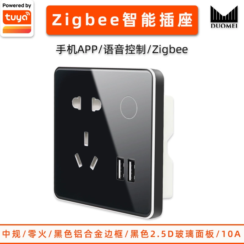 Graffiti smart socket wifi graffiti 10A five -hole band USB factory wholesale smart zigbee socket