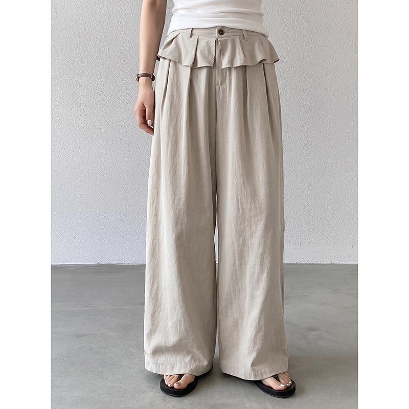 [Songming] Korean-style commuter patchwork lace-trimmed casual pants, Guangzhou Shisanhang autumn new collection for women, CD200