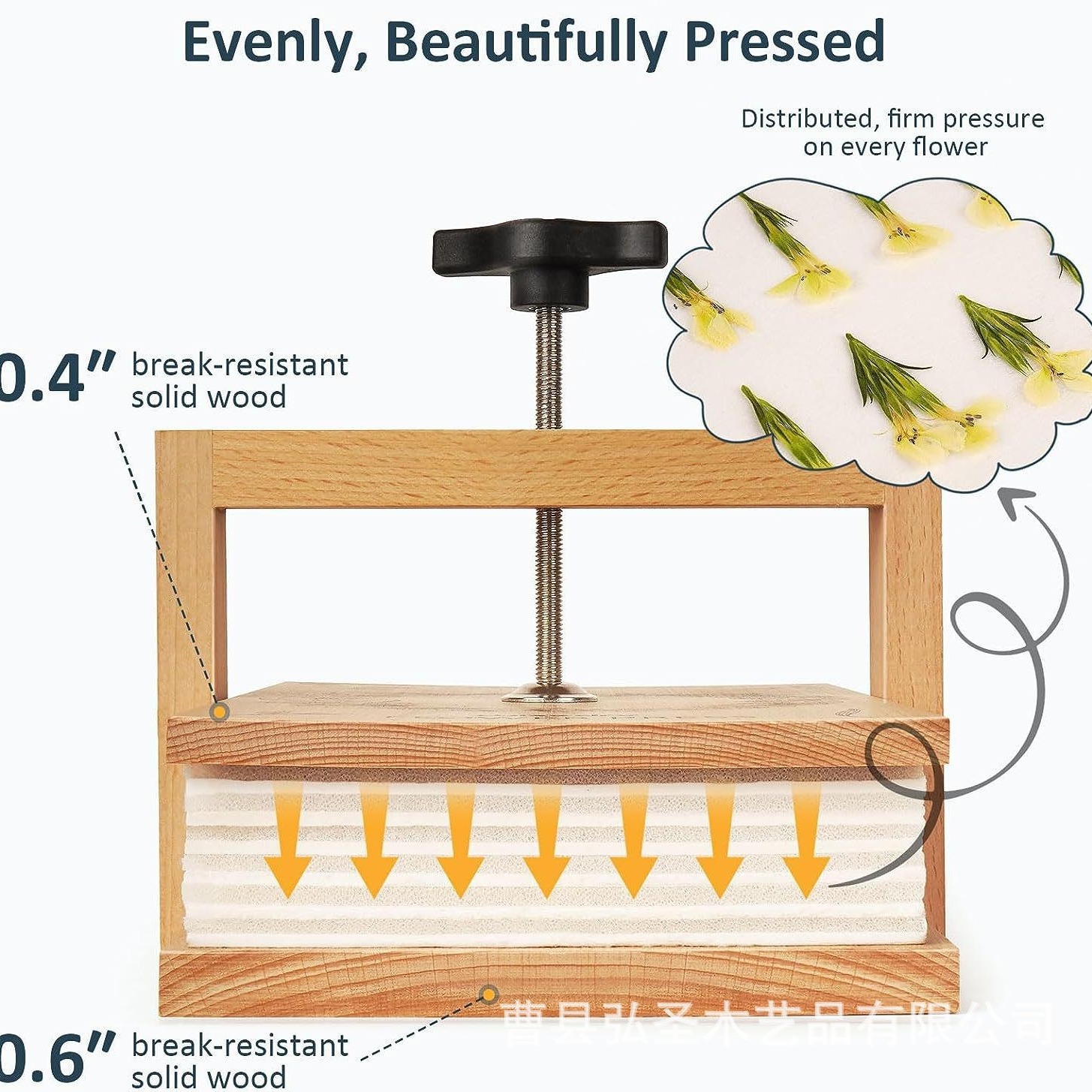 Tablero de relieve hecho a mano de madera maciza, flor seca, flor prensada, herramienta de fabricación de muestras de plantas, regalo creativo de bricolaje hecho a mano simple
