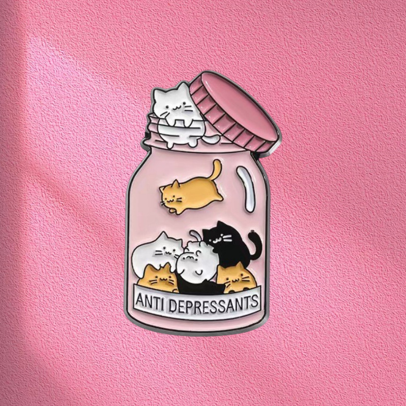 6g Weight Cute Pin Letter Cat Zinc Alloy Enamel Stoving Varnish Unisex Brooches