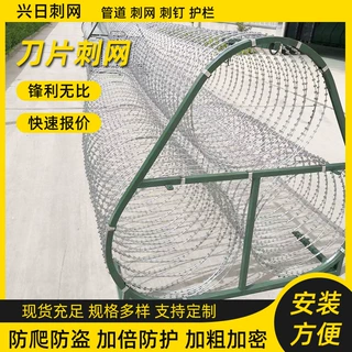 刀片刺绳不锈钢滚笼防护网刺网带刺防盗防爬刺监狱围墙防爬网定制