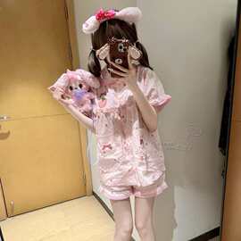 睡衣女夏季新款云朵棉小众爆款卡通可爱公主风韩版家居服套装