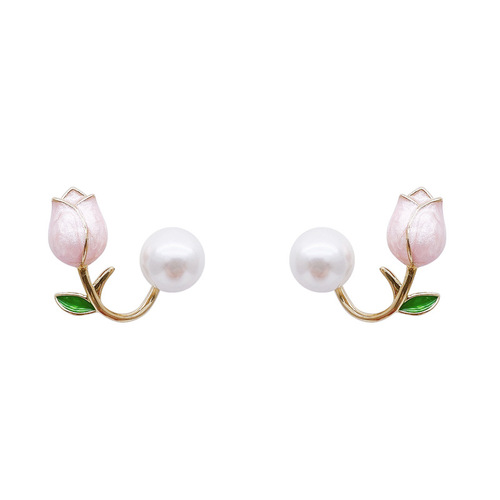 Love Pearl 925 Silver Needle Earrings Sweet Tassel Temperament Flower Earrings Women's Trendy Gentle Versatile Earrings Wholesale