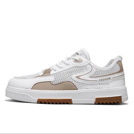 2025 zapatos de malla para hombre zapatos de malla hueca transpirables de una sola malla para estudiantes deportes y ocio zapatillas de deporte pequeñas blancas zapatos de moda nuevos
