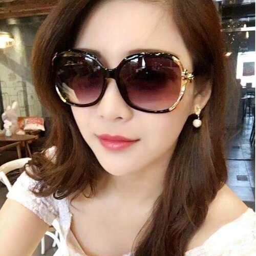 New style elegant camellia sunglasses for ladies, street vendor dark glasses, fashionable Insta large round frame, Korean vintage style