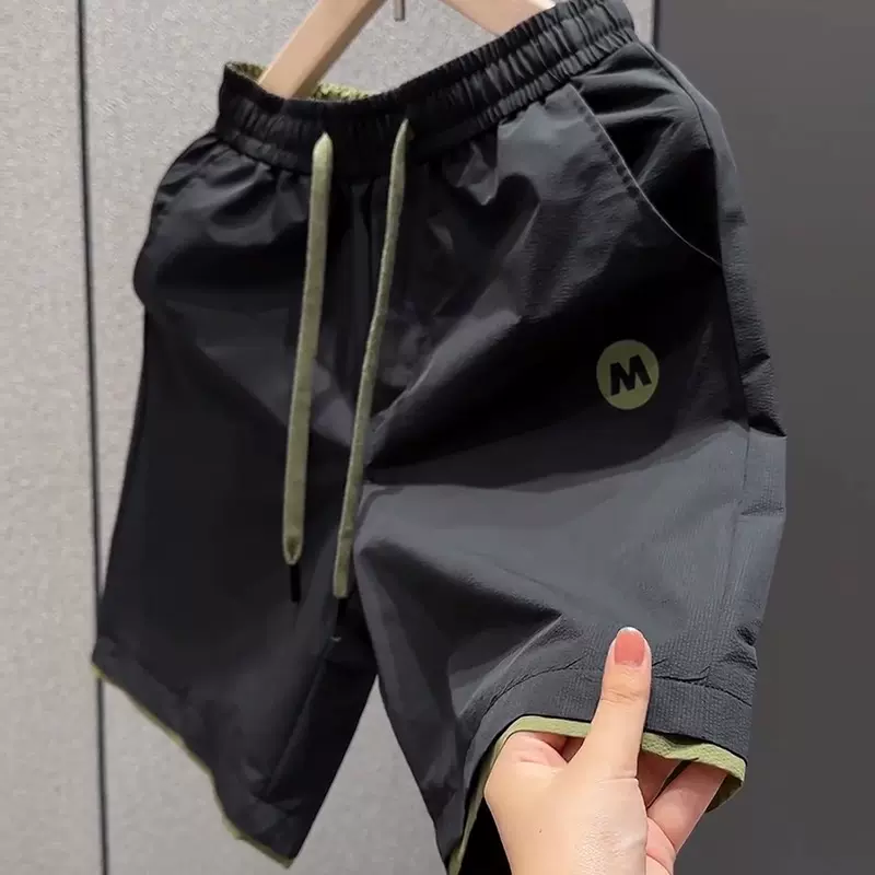 男士夏季薄款裤子2025新款短裤男款欧货中裤透气速干沙滩裤潮休闲