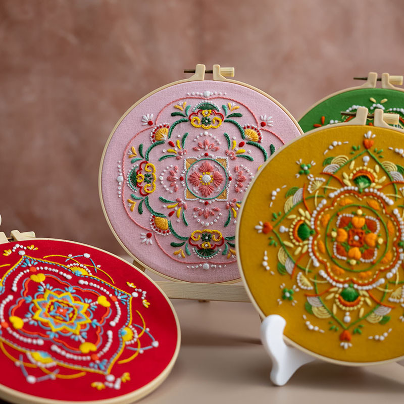 Mandala Bordado Diy Hecho a mano Material de bordado tridimensional europeo Paquete de ropa Bordado Su Bordado Meditación