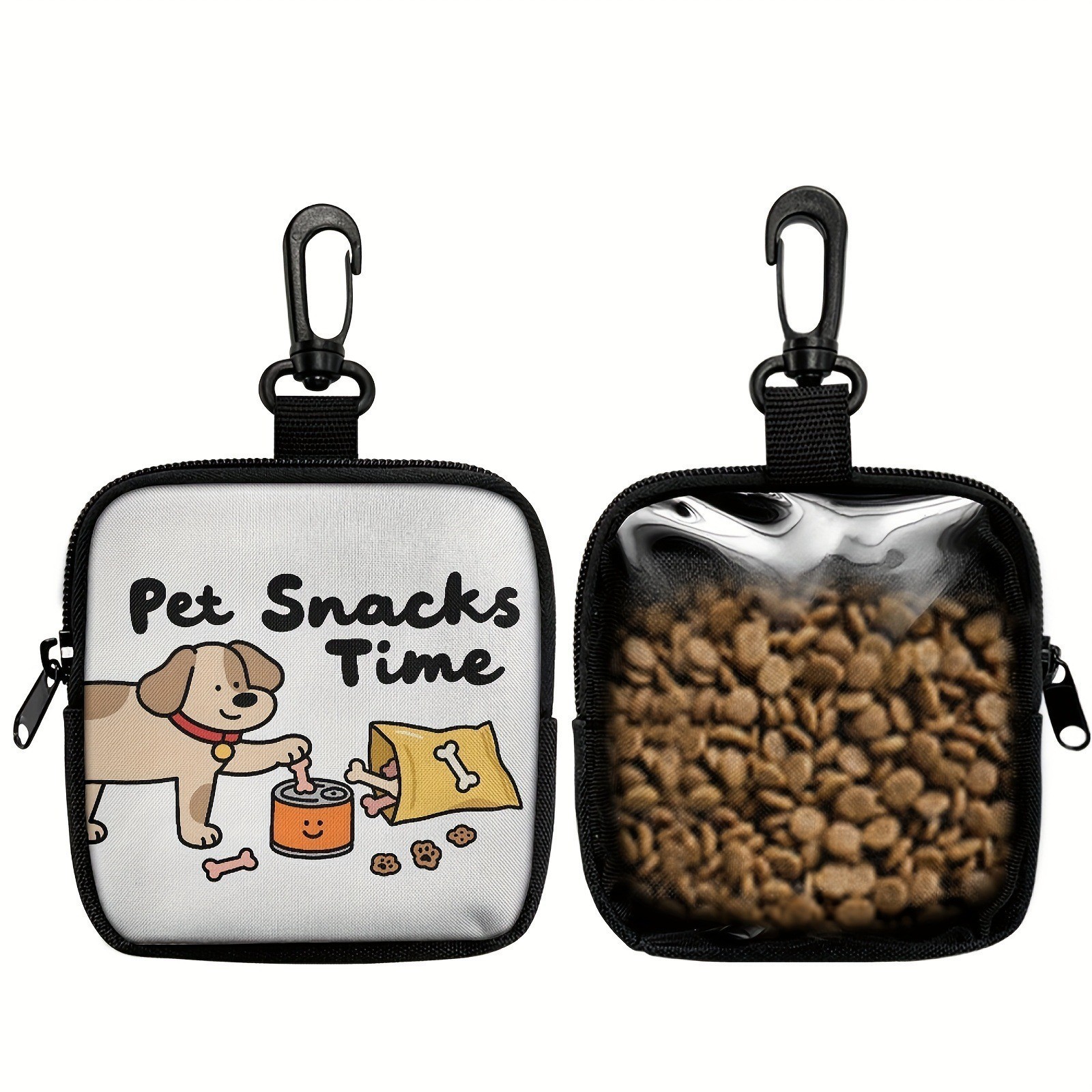Pet Snack Bag Cross-Border New Cartoon Print Portable Dog Training Bag Set Hook Zipper Bag Factory