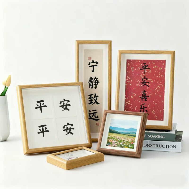 Wooden Hollow Three-Dimensional Photo Frame Display Stand 6inch 8inch DIY Picture Frame Home Bedroom Calligraphy Decorative Frame Modern Minimalist