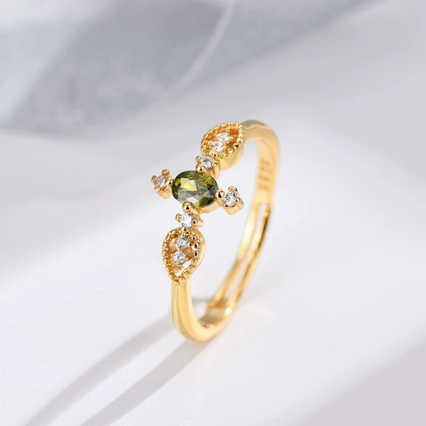 Japanese fresh ring with stone with zircon, JZ0870