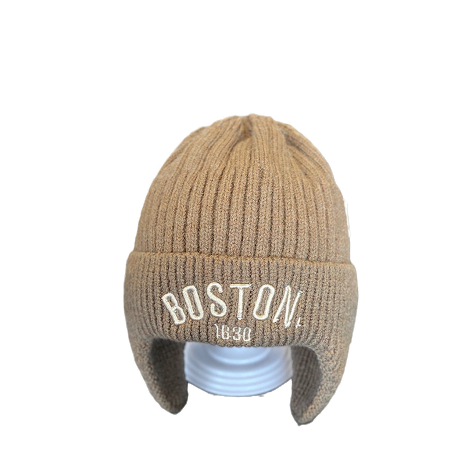 BOSTON 알파벳 어린이 털실 모자 커버 머리 모자 아기 비니 모자 아기 가을 겨