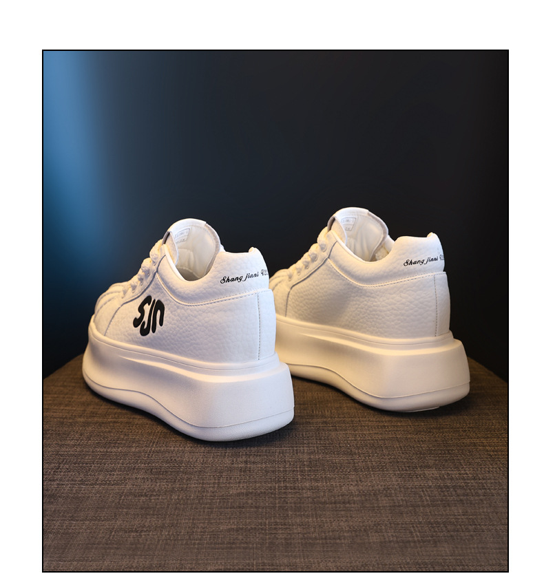 Giày sneaker nữ đế dày tăng chiều cao phong cách thời trang đa năng — màu trắng chi tiết 14