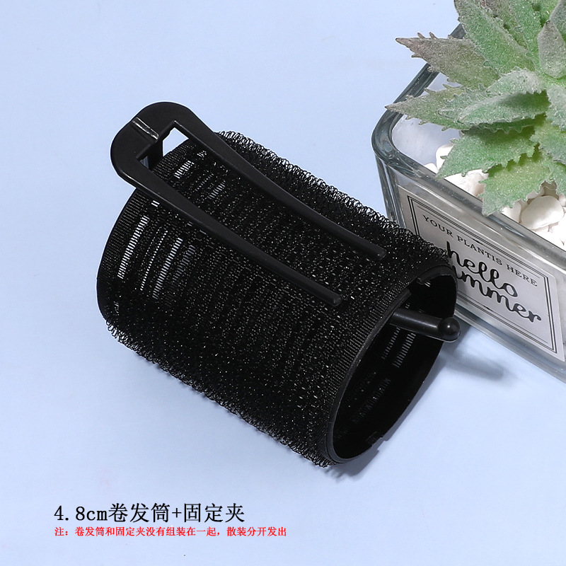 대량 4.8cm 검은 머리 curler + 고정 클립