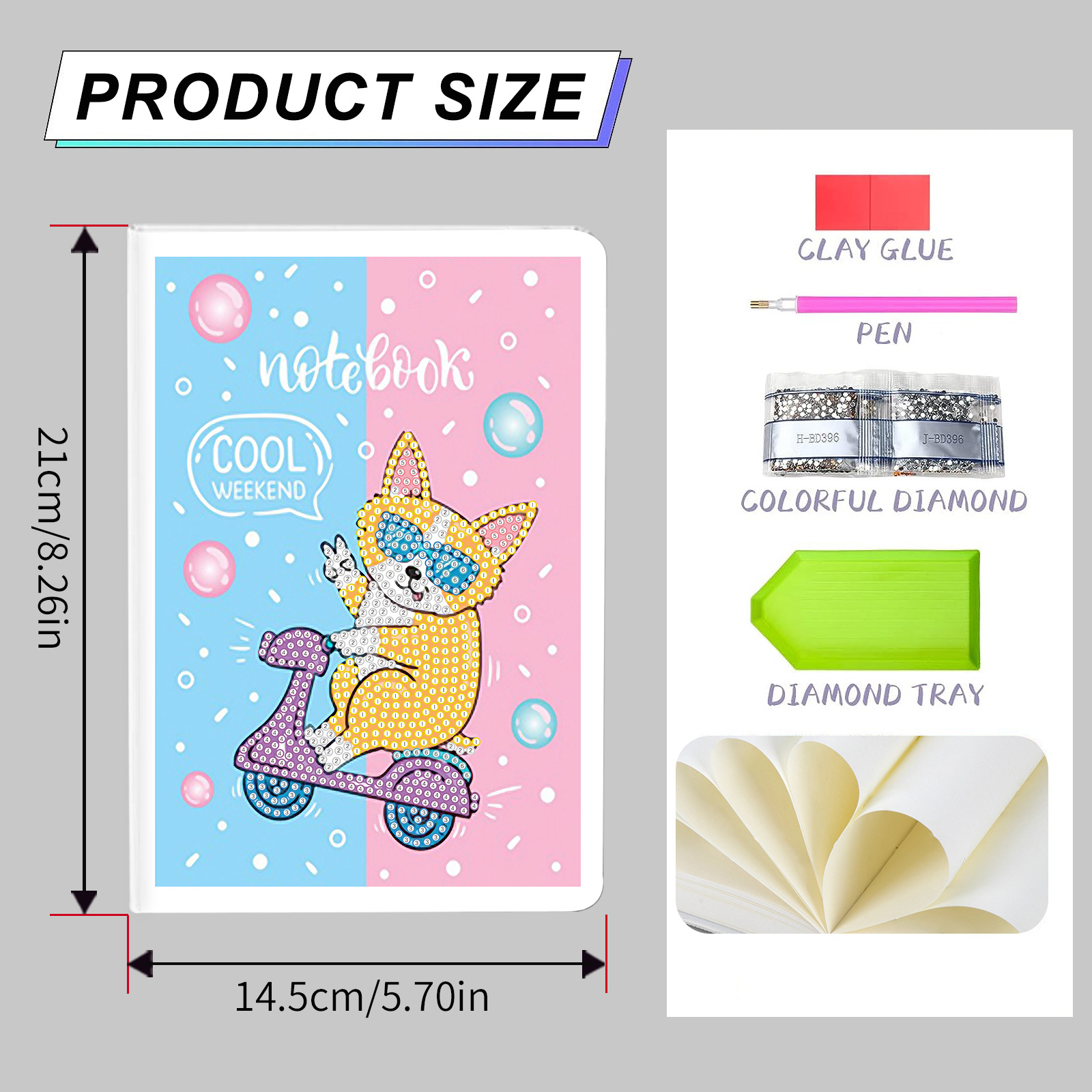 Diamante brillante de forma creativa transfronteriza A5 cuadernos de dibujos animados dibujos de diamante material paquete pegatinas pegatinas de niños libro de diamante al por mayor