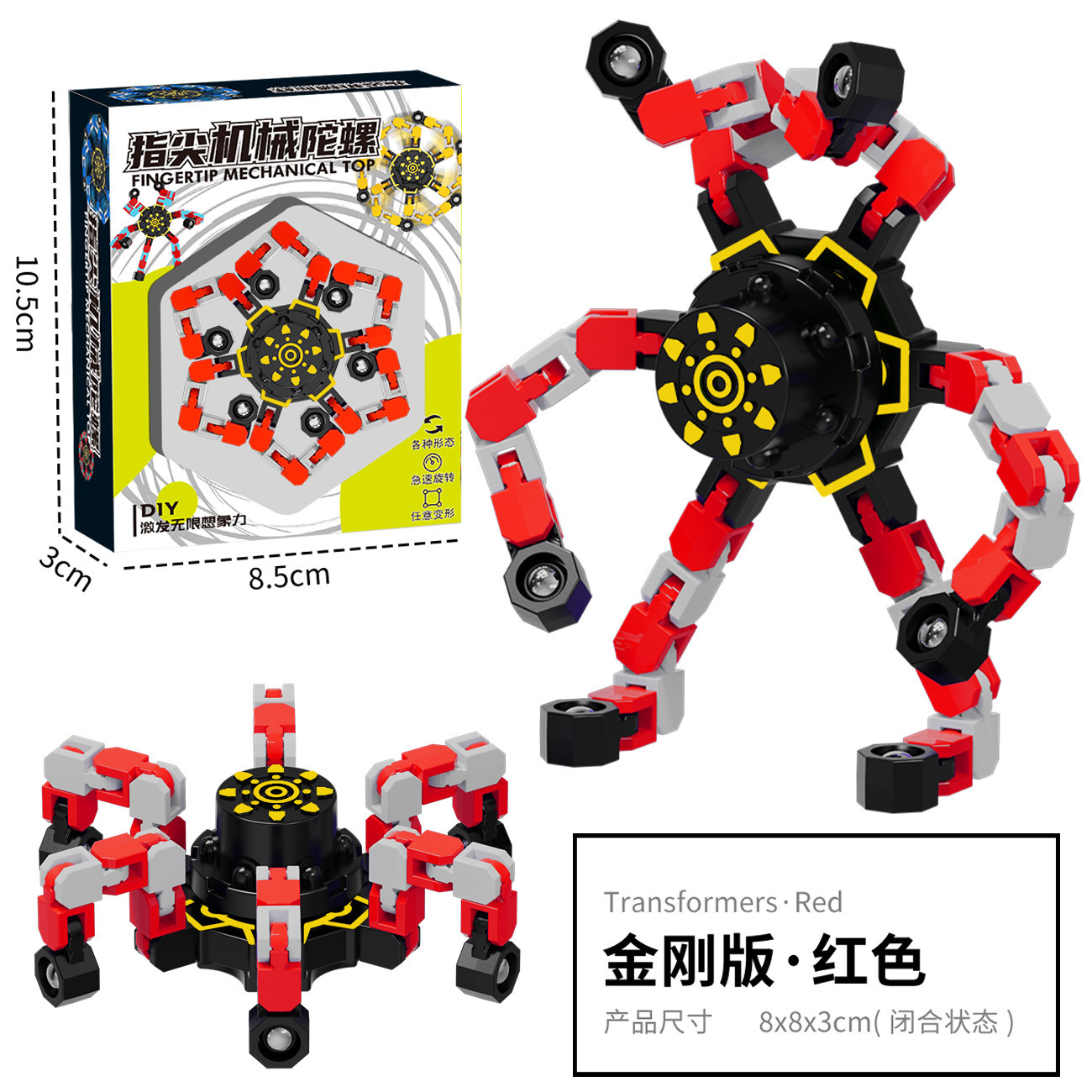 Fidget Spinner Deformable con Luz para Niños de Plástico ABS Giratorio