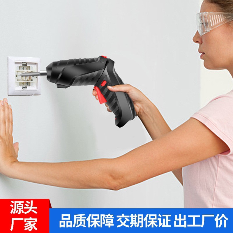 Toptan 4.2V elektrikli tornavida seti çok fonksiyonlu ev küçük katlanır el matkabı 47 parçalı elektrikli tornavida