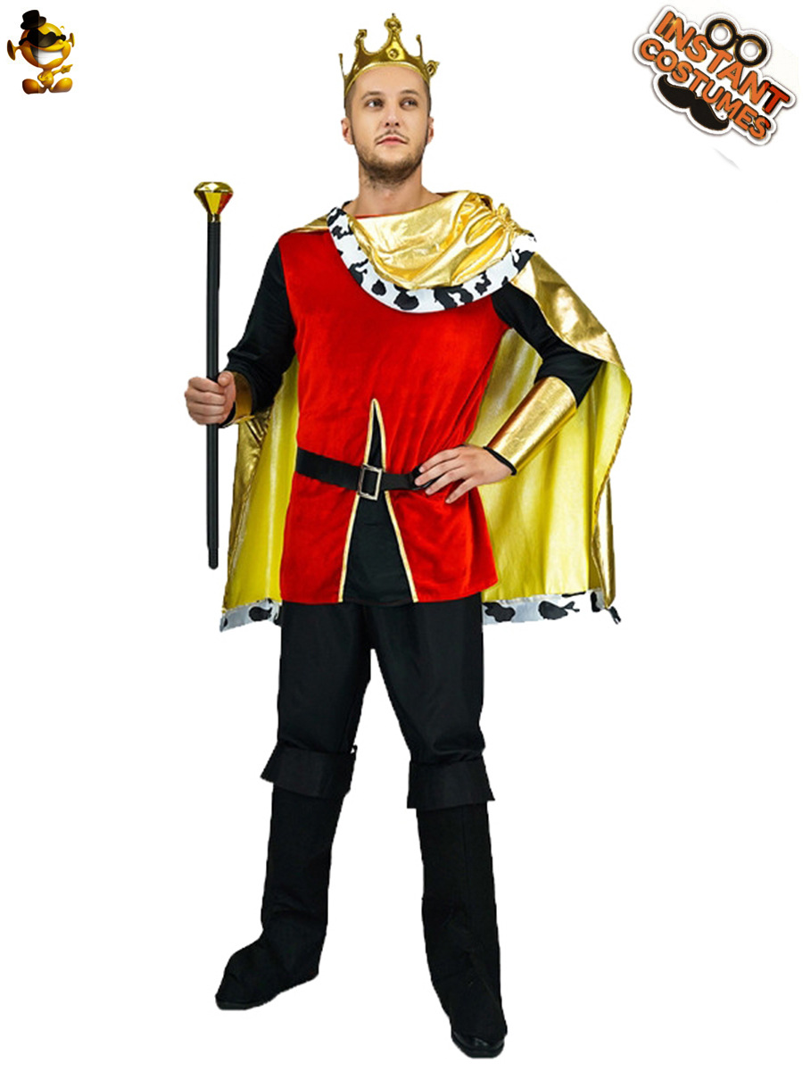 Los hombres adultos rey europeo Halloween Cosplay traje hombre grande Rey británico rendimiento etapa