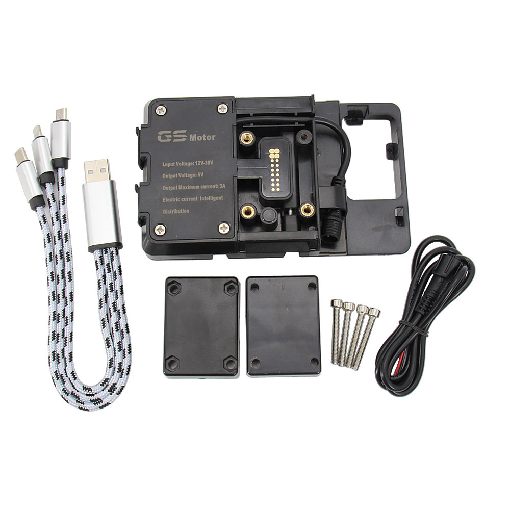 Motorcycle modification accessories universal mobile navigation bracket USB charger wireless charging cross-border exclusive