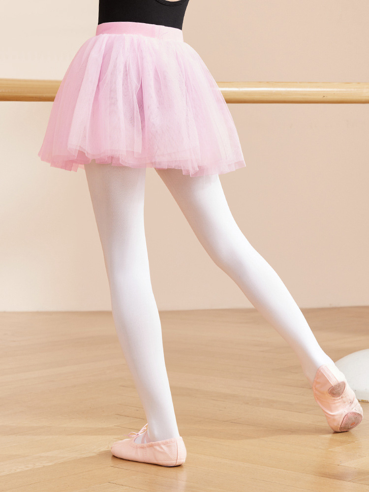 Falda de baile para niños falda de ballet princesa falda mullida práctica falda de malla elástica suave Falda de baile de rendimiento para niñas