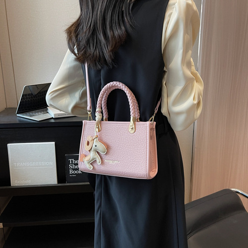 Bags for women  new fashion retro women's woven handbags texture small square bag Internet celebrity crossbody bag