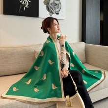 2025羊绒法国高端围巾女夏季空调房披肩保暖秋冬季百搭两用围脖潮