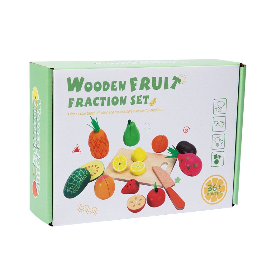 Los niños de madera magnética juguetes de corte de frutas y verduras corte de corte del bebé play House juguetes de cocina