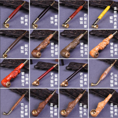 金絲楠陰沉木貔貅煙斗老式煙絲過濾可清洗銅煙嘴煙具兩用男士禮品