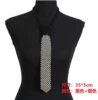 Black and silver color block tie