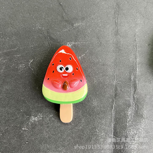 Popsicle tridimensional resina refrigerador pegatinas mensaje de casa Dibujos animados de verano fresco lindo sandía hierba ciruela