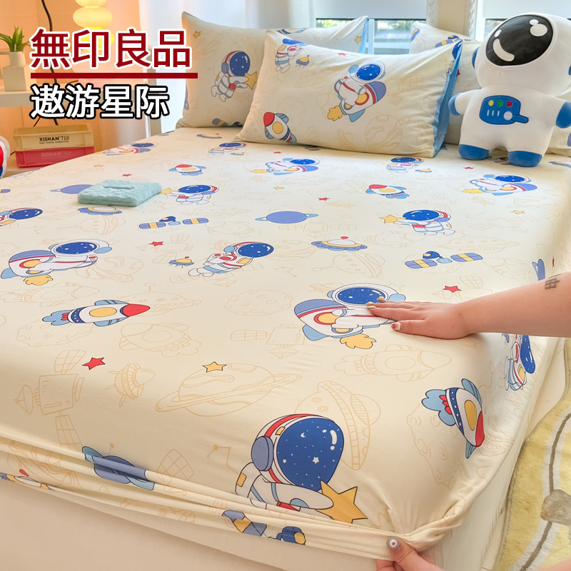 2025 nueva sábana de algodón de una sola pieza de algodón para niños cubierta protectora todo incluido 2024 nuevo juego de tres piezas de dormitorio