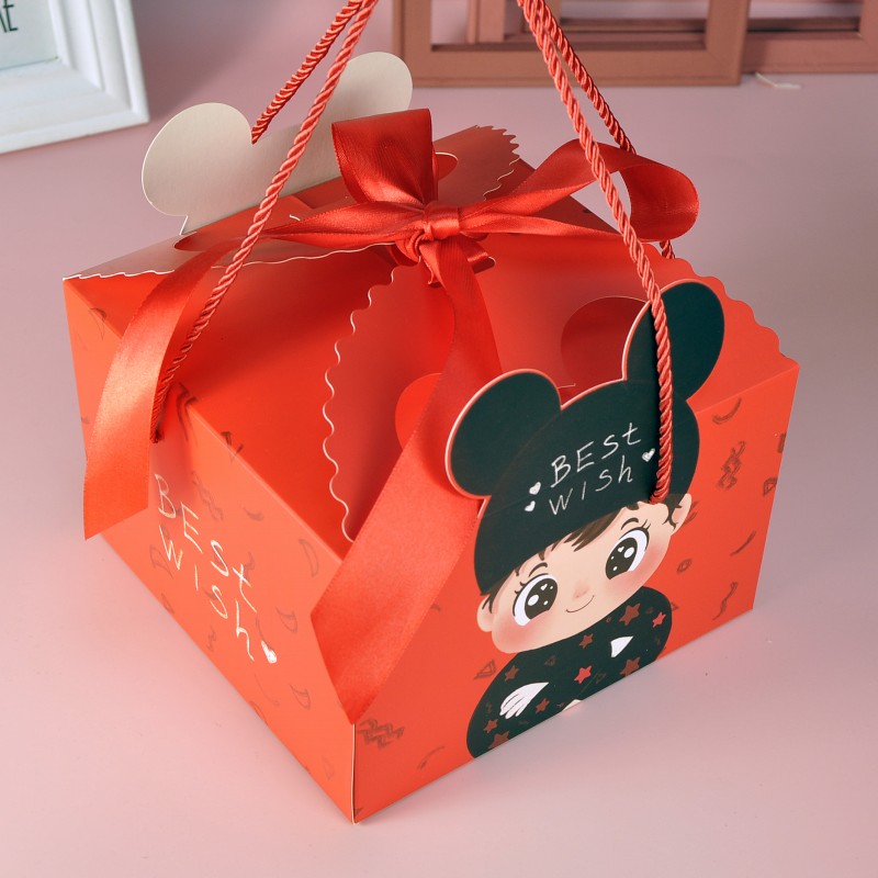Cumpleaños de bebés de luna llena, 100 días, caja de regalo, caja vacía, caja de dulces de boda portátil, caja de regalo de mano, embalaje de vuelta image 14