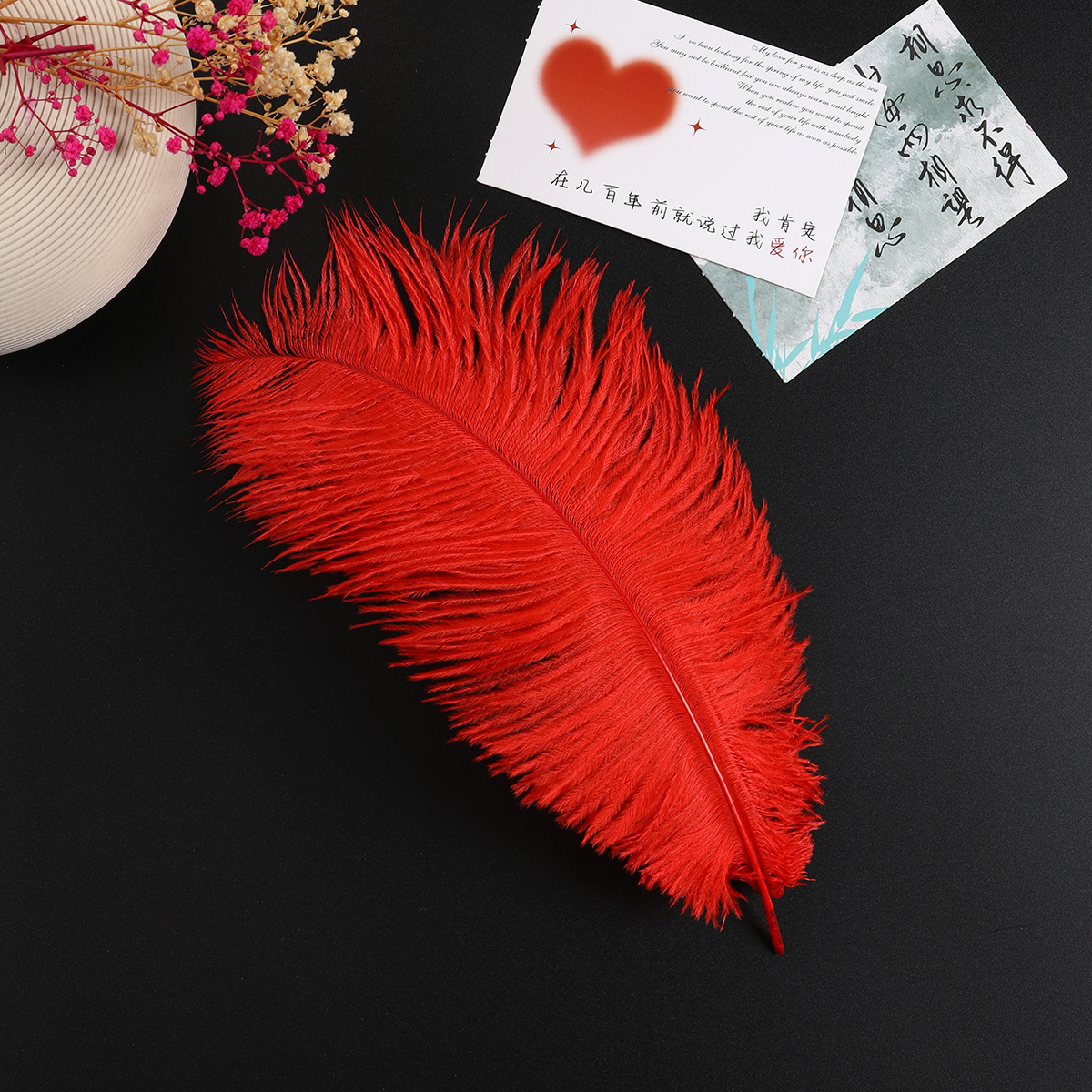 Flores en busca de estilo de día de San Valentín en línea sobre rojo papel de flores de Sydney papel de alto nivel extraíble algodón de leche sobre flores de material completo