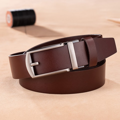 合金自動扣皮帶植鞣透染男士頭層牛皮商務自動腰帶代發