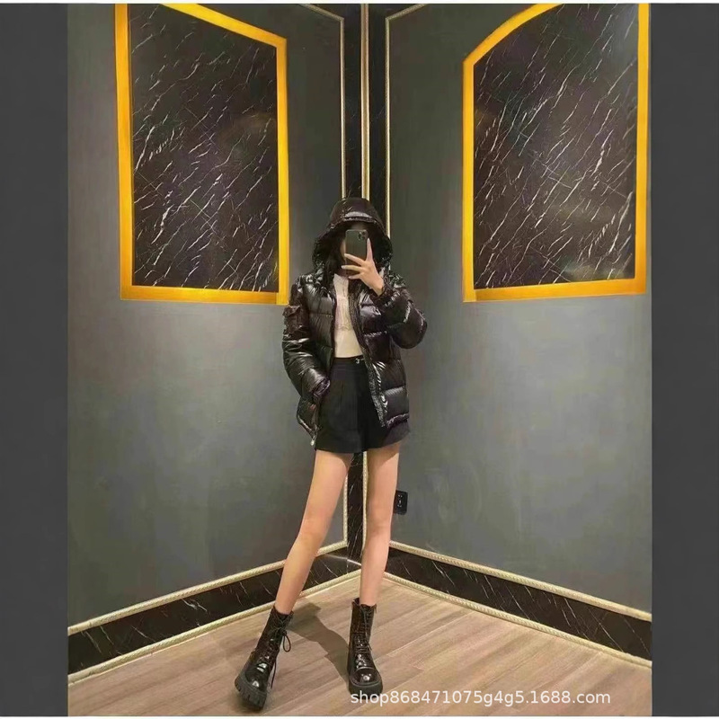 2025亮面玛雅蒙家羽绒棉服maya男女士三色织带彩条面包服夹克外套|undefined