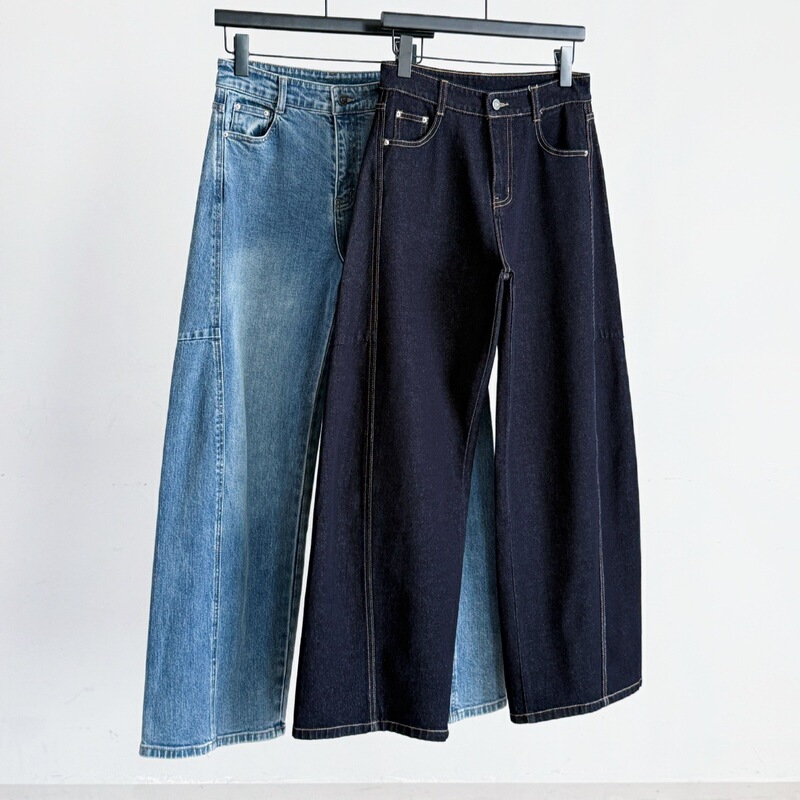 26 Autumn new collection: women's high-waisted, versatile, breathable, and slimming two-tone side-seam curved-leg casual jeans 0824g12 26 Autumn new collection: women's high-waisted, versatile, breathable, and slimming two-tone side-seam curved-leg casual jeans 0824g12