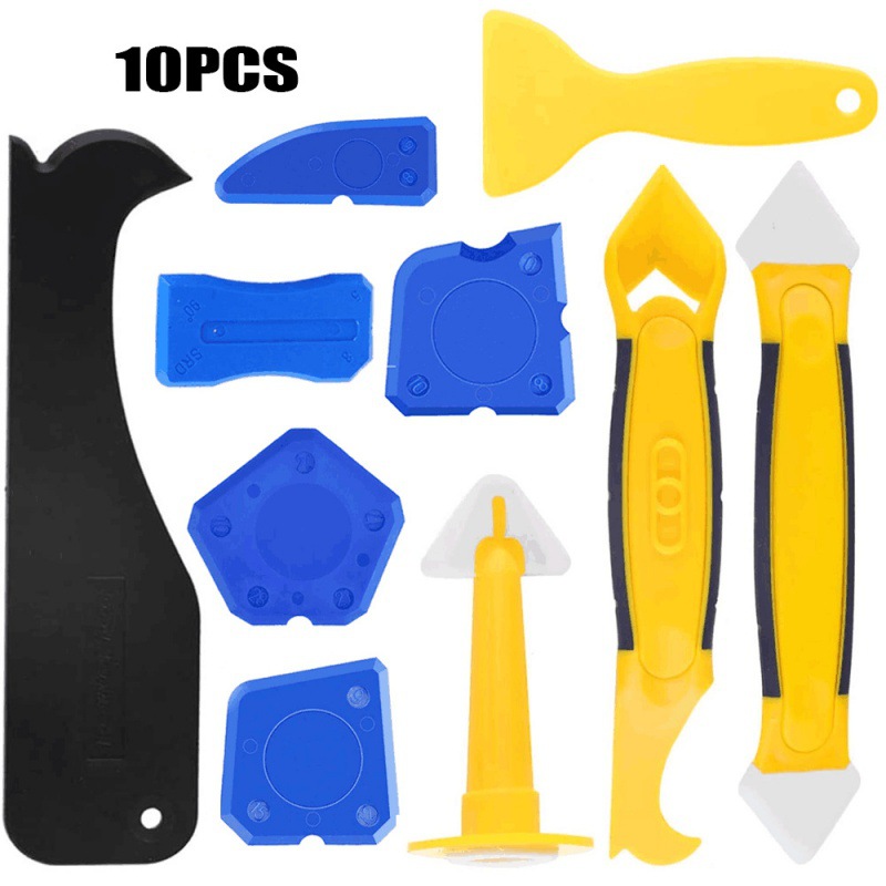 10件套填缝工具玻璃胶修补刮铲刮刀硅酮灌浆刮板角落填隙