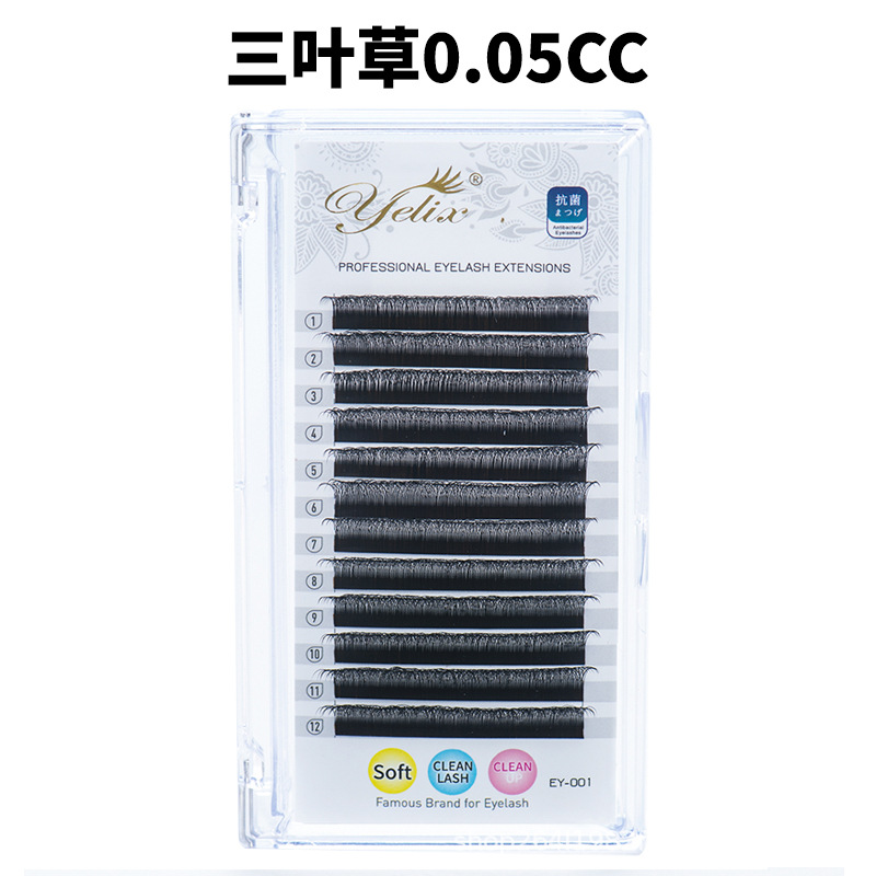 Fábrica mayorista de pestañas de trébol injerto de pestañas, pestañas falsas, pestañas ultra suaves, no dispersas, raíces densas naturales, para la tienda de pestañas especiales