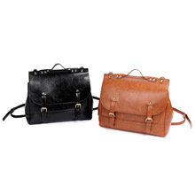 小众文艺复古双肩斜挎邮差包高级感油蜡皮英伦学院风三用剑桥背包