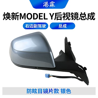 model Tesla's updated Model Y: Rear mirror/rearview mirror assembly - renewed-y-assembly-anti-glare-lens-model-silver-passenger-side