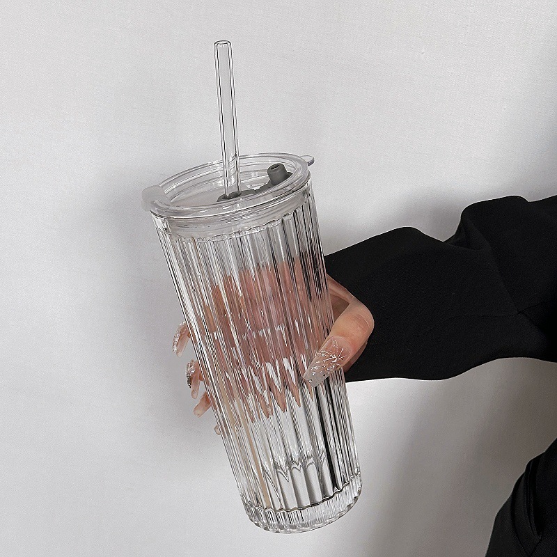 グラスコップ家庭用カップシンプル系ins風樹皮紋コップビールカップコーヒーカップ底部ロゴ|undefined