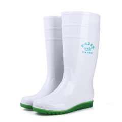 Flat white rain boots for men and women, food hygiene boots, work mid-high boots, non-slip, oil-resistant, waterproof shoes, water boots