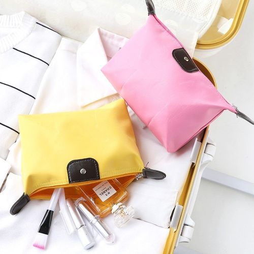 Korean-style large-capacity dumpling cosmetic bag, handbag-style foldable travel toothbrush storage candy-colored dumpling bag, portable