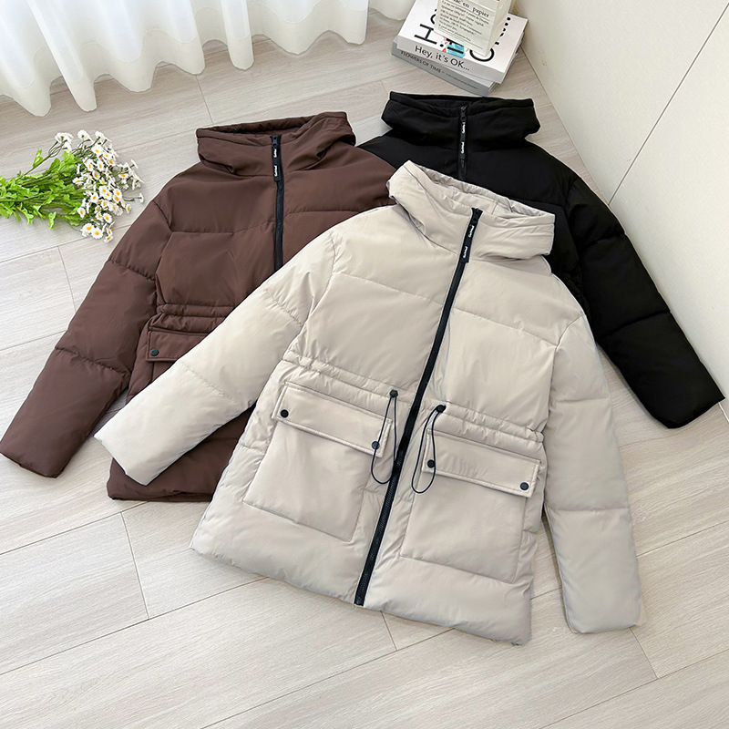 连帽羽绒棉服外套女冬季新款工装宽松大码显瘦简约减龄加厚面包服|undefined
