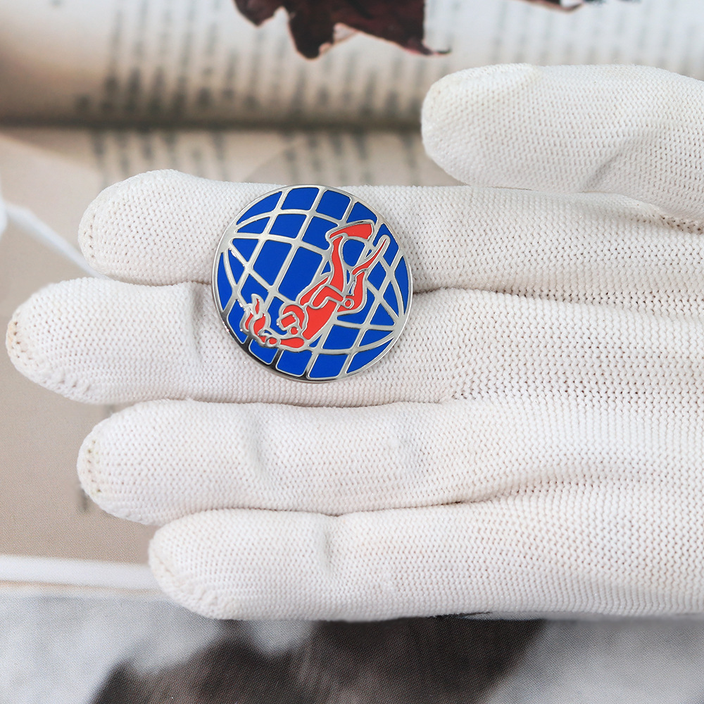 Padi Logo Enamel Brooch Red Diver Blue Earth Badge Scuba Diving Theme Backpack Accessories