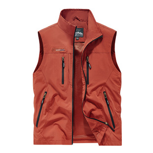 Cross-Border New Outdoor Vest Men's Multi-Flap Pocket Pants Loose Vest for Young and Middle-Aged People Workwear Casual Jacket Vest 3908