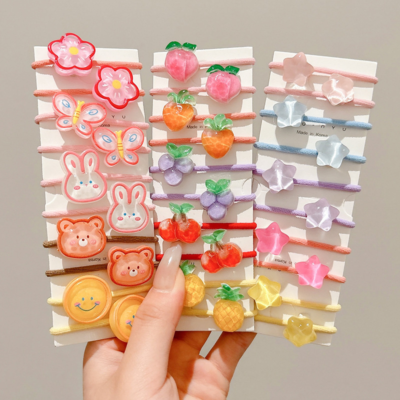 Las niñas atan el cabello, las bandas elásticas no dañan el cabello, la cuerda para la cabeza, los niños, los lindos anillos para el cabello de cristal de dibujos animados, 2025 nuevos accesorios para el cabello de las niñas