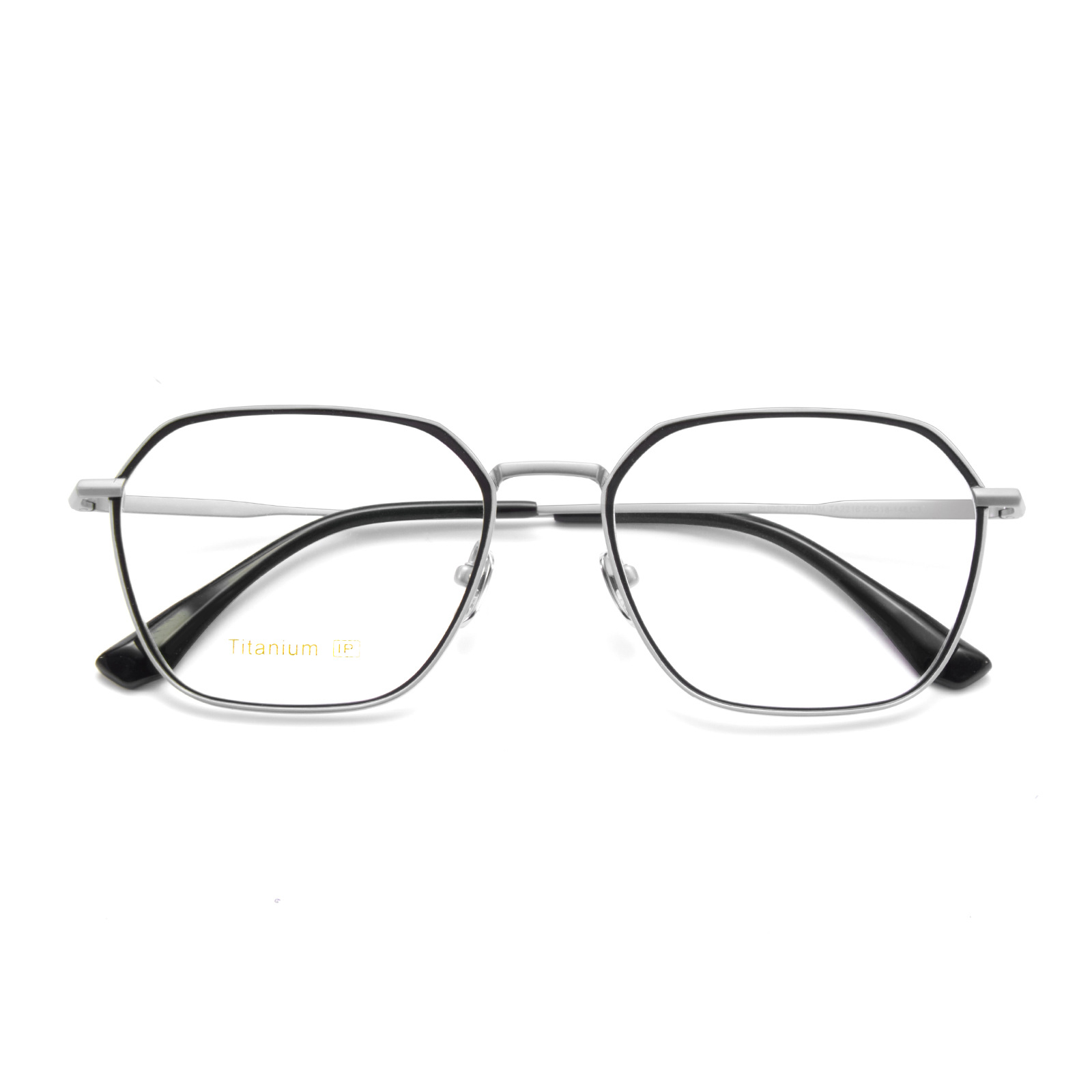 Ultra-ligero gran marco negocio puro titanio gafas marco proceso de corte interno vacío IP chapado puede ser equipado con grados de los hombres al por mayor