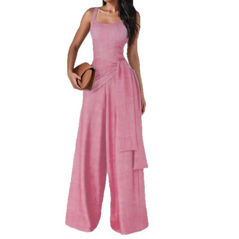 2026 primavera nueva moda europea y americana de comercio exterior de mujeres de color sólido elegante correa pantalones rectos