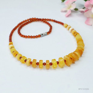 Yuyu natural amber blood pearl necklace beeswax abacus beads tower chain jewelry factory wholesale generation HP3102005
