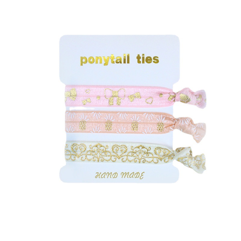 工厂批发跨境弹力带打结发带发圈套卡亚马逊货源HAIR TIES
